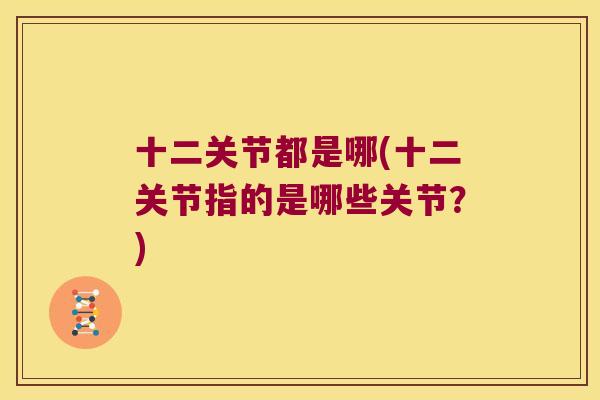 十二关节都是哪(十二关节指的是哪些关节?)