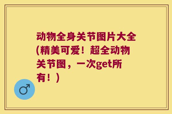 动物全身关节图片大全(精美可爱!超全动物关节图,一次get所有!)