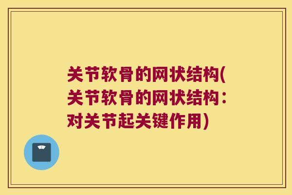 关节软骨的网状结构(关节软骨的网状结构:对关节起关键作用)