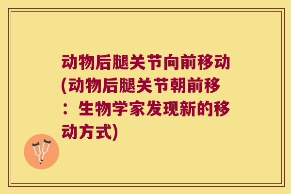 动物后腿关节向前移动(动物后腿关节朝前移:生物学家发现新的移动方式)