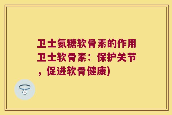 卫士氨糖软骨素的作用卫士软骨素:保护关节,促进软骨健康)