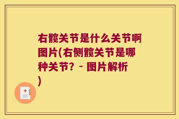 右髋关节是什么关节啊图片(右侧髋关节是哪种关节?- 图片解析)