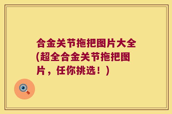 合金关节拖把图片大全(超全合金关节拖把图片,任你挑选!)