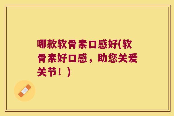 哪款软骨素口感好(软骨素好口感,助您关爱关节!)