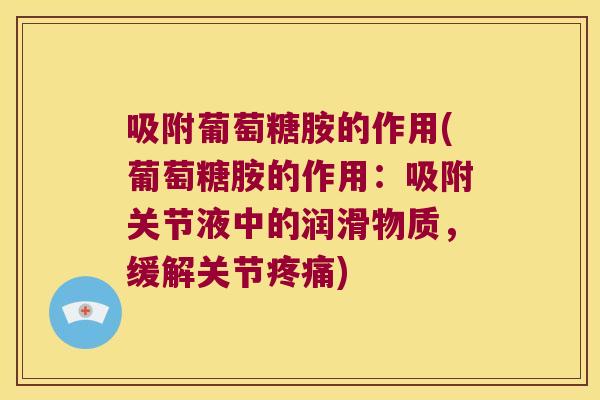 吸附葡萄糖胺的作用(葡萄糖胺的作用:吸附关节液中的润滑物质,缓解关节疼痛)