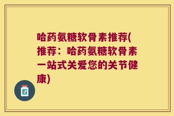 哈药氨糖软骨素推荐(推荐:哈药氨糖软骨素一站式关爱您的关节健康)