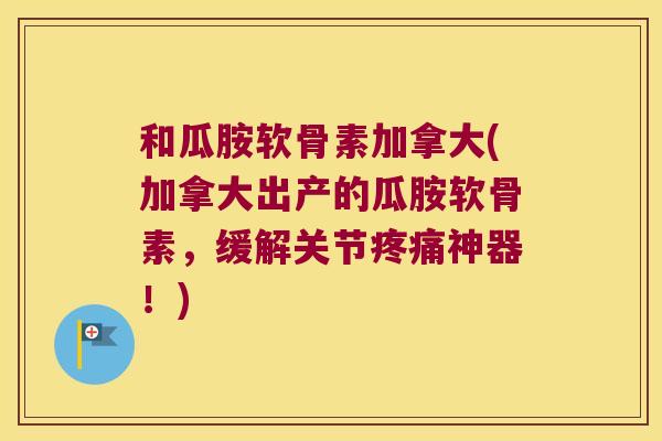 和瓜胺软骨素加拿大(加拿大出产的瓜胺软骨素,缓解关节疼痛神器!)