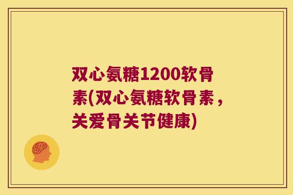 双心氨糖1200软骨素(双心氨糖软骨素,关爱骨关节健康)