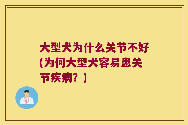 大型犬为什么关节不好(为何大型犬容易患关节疾病?)