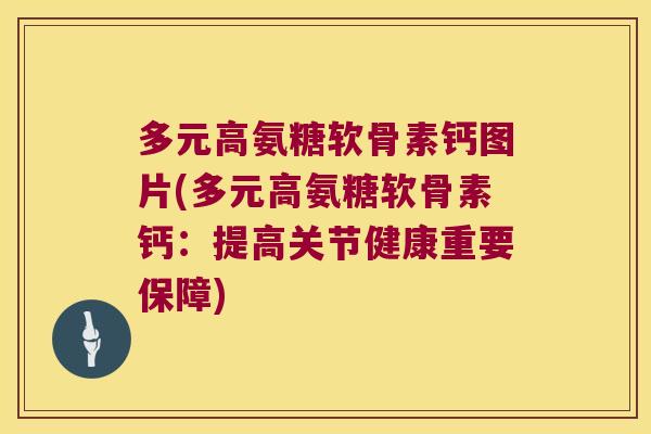 多元高氨糖软骨素钙图片(多元高氨糖软骨素钙:提高关节健康重要保障)