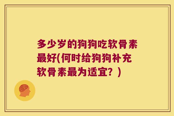 多少岁的狗狗吃软骨素最好(何时给狗狗补充软骨素最为适宜？)