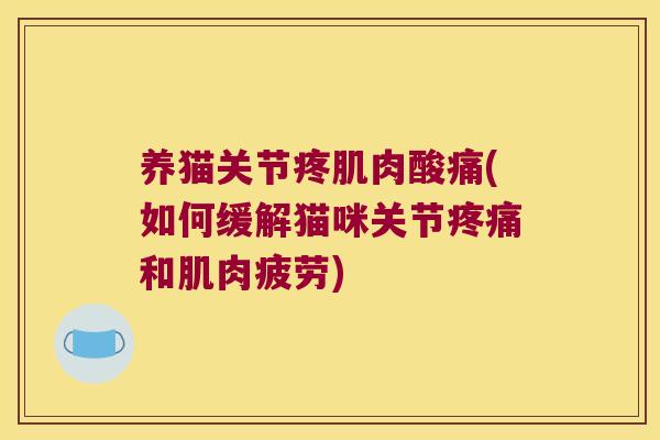 养猫关节疼肌肉酸痛(如何缓解猫咪关节疼痛和肌肉疲劳)