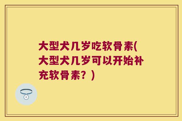 大型犬几岁吃软骨素(大型犬几岁可以开始补充软骨素?)