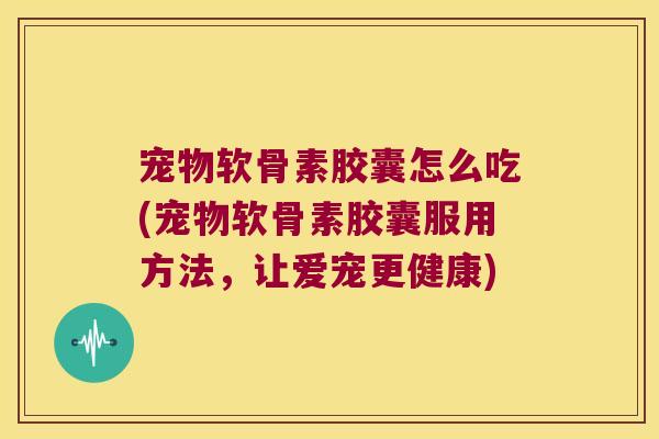 宠物软骨素胶囊怎么吃(宠物软骨素胶囊服用方法,让爱宠更健康)