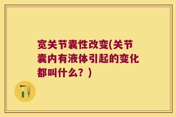 宽关节囊性改变(关节囊内有液体引起的变化都叫什么?)