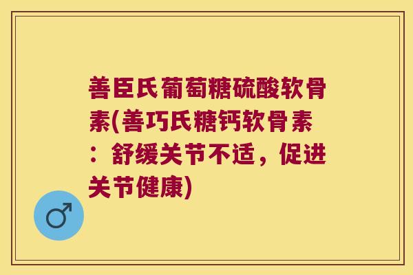 善臣氏葡萄糖硫酸软骨素(善巧氏糖钙软骨素:舒缓关节不适,促进关节健康)