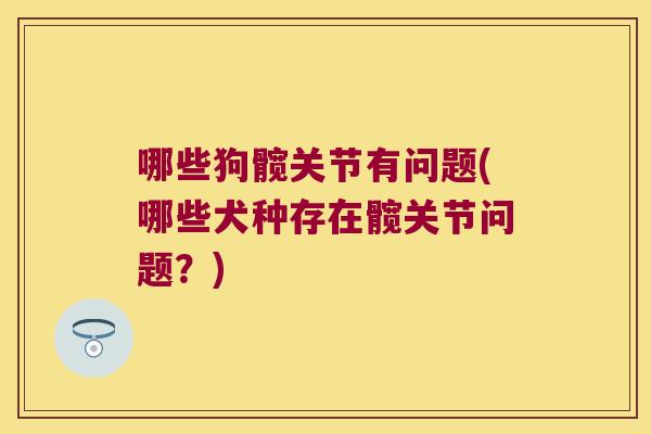 哪些狗髋关节有问题(哪些犬种存在髋关节问题?)