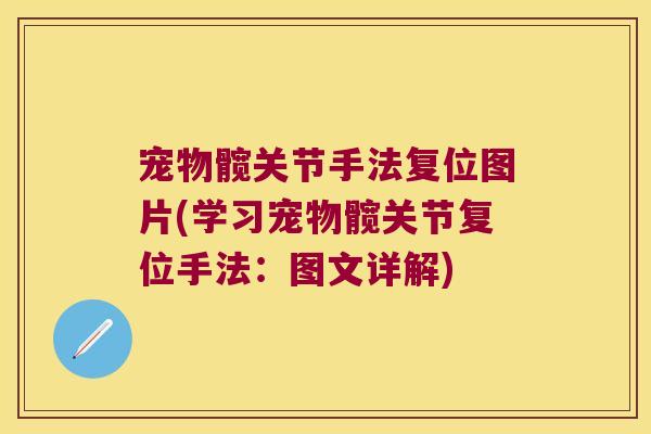 宠物髋关节手法复位图片(学习宠物髋关节复位手法:图文详解)