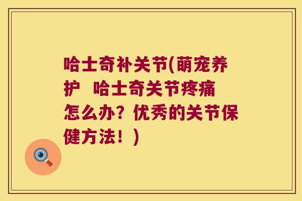 哈士奇补关节(萌宠养护 哈士奇关节疼痛怎么办?优秀的关节保健方法!)