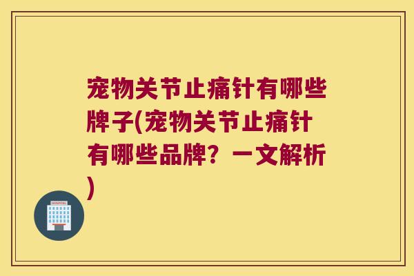 宠物关节止痛针有哪些牌子(宠物关节止痛针有哪些品牌?一文解析)