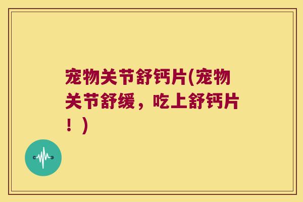 宠物关节舒钙片(宠物关节舒缓,吃上舒钙片!)