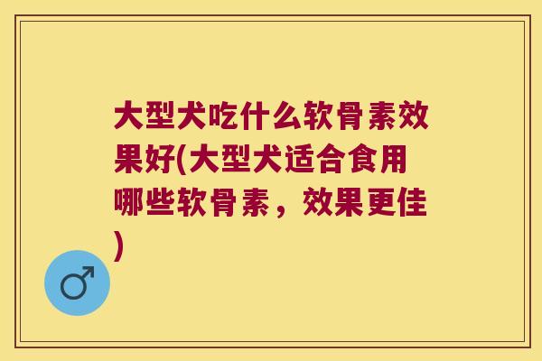大型犬吃什么软骨素效果好(大型犬适合食用哪些软骨素,效果更佳)