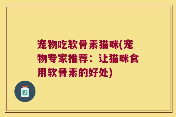 宠物吃软骨素猫咪(宠物专家推荐:让猫咪食用软骨素的好处)