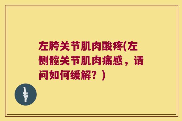 左胯关节肌肉酸疼(左侧髋关节肌肉痛感,请问如何缓解?)