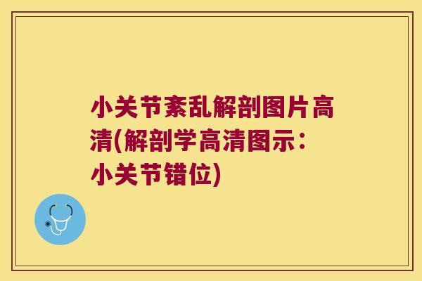小关节紊乱解剖图片高清(解剖学高清图示:小关节错位)