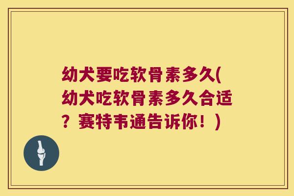 幼犬要吃软骨素多久(幼犬吃软骨素多久合适?赛特韦通告诉你!)