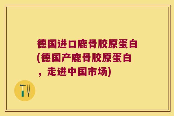 德国进口鹿骨胶原蛋白(德国产鹿骨胶原蛋白,走进中国市场)