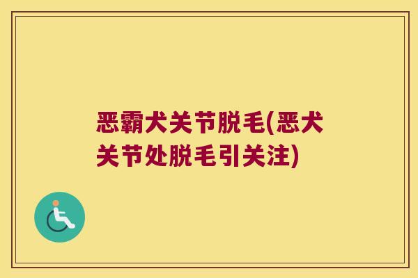 恶霸犬关节脱毛(恶犬关节处脱毛引关注)