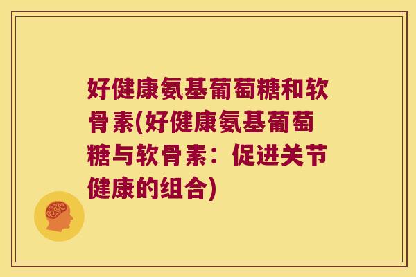 好健康氨基葡萄糖和软骨素(好健康氨基葡萄糖与软骨素:促进关节健康的组合)