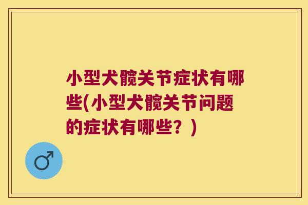 小型犬髋关节症状有哪些(小型犬髋关节问题的症状有哪些?)