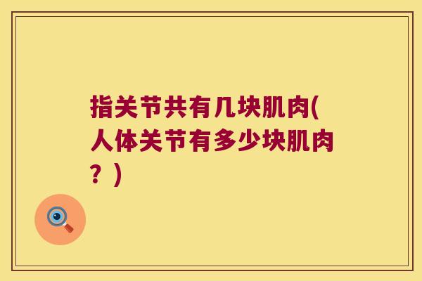 指关节共有几块肌肉(人体关节有多少块肌肉?)