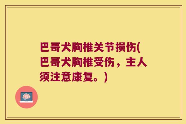 巴哥犬胸椎关节损伤(巴哥犬胸椎受伤,主人须注意康复。)