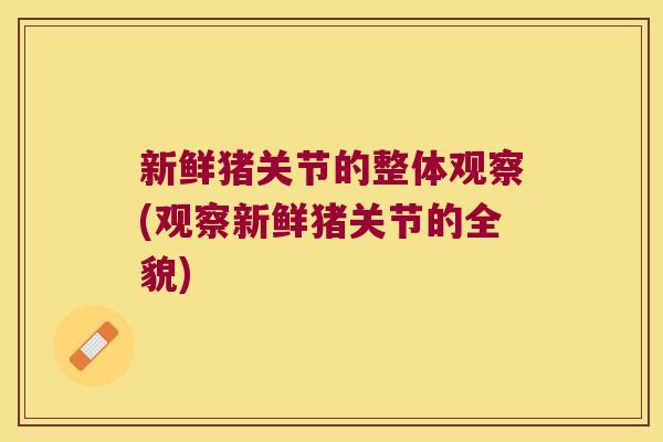 新鲜猪关节的整体观察(观察新鲜猪关节的全貌)