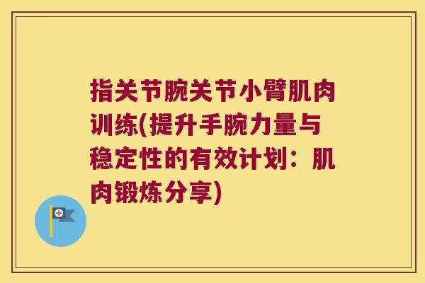 指关节腕关节小臂肌肉训练(提升手腕力量与稳定性的有效计划:肌肉锻炼分享)