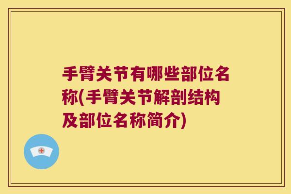 手臂关节有哪些部位名称(手臂关节解剖结构及部位名称简介)