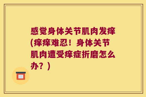 感觉身体关节肌肉发痒(痒痒难忍!身体关节肌肉遭受痒症折磨怎么办?)
