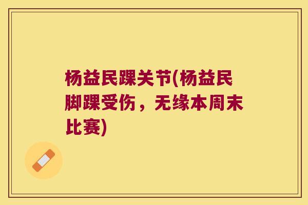 杨益民踝关节(杨益民脚踝受伤,无缘本周末比赛)