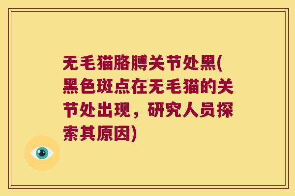 无毛猫胳膊关节处黑(黑色斑点在无毛猫的关节处出现,研究人员探索其原因)