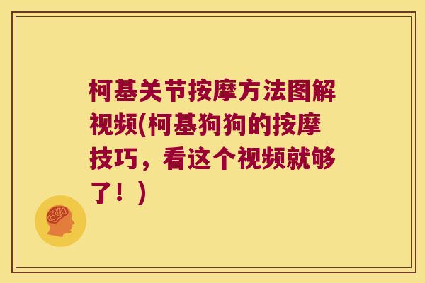 柯基关节按摩方法图解视频(柯基狗狗的按摩技巧,看这个视频就够了!)