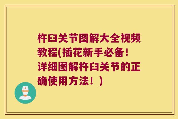 杵臼关节图解大全视频教程(插花新手必备!详细图解杵臼关节的正确使用方法!)