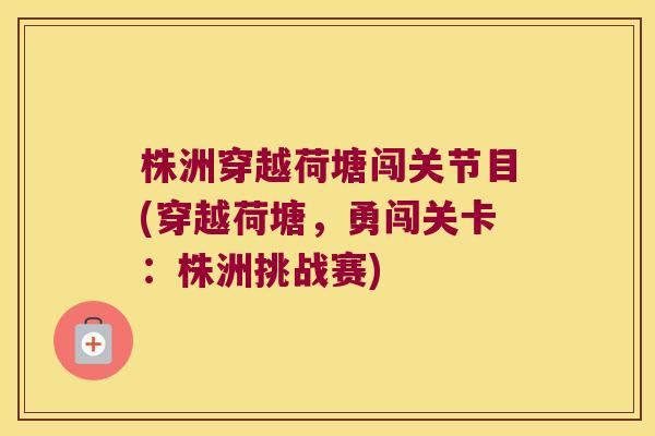 株洲穿越荷塘闯关节目(穿越荷塘,勇闯关卡:株洲挑战赛)