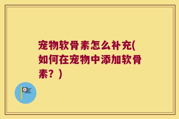 宠物软骨素怎么补充(如何在宠物中添加软骨素?)