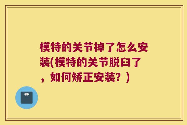模特的关节掉了怎么安装(模特的关节脱臼了,如何矫正安装?)
