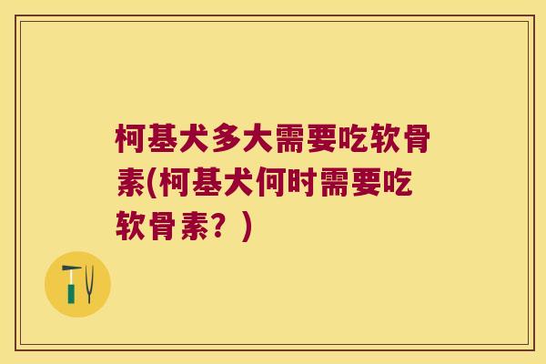 柯基犬多大需要吃软骨素(柯基犬何时需要吃软骨素?)