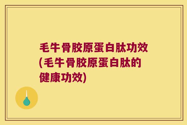 毛牛骨胶原蛋白肽功效(毛牛骨胶原蛋白肽的健康功效)