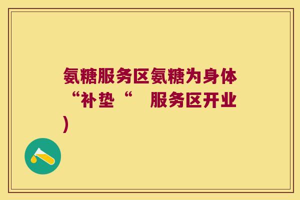 氨糖服务区氨糖为身体“补垫“　服务区开业)